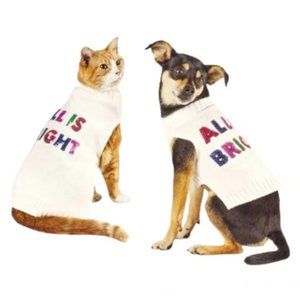 Winter Holiday "All is Bright" Sequined Dog Sweater